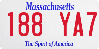 MA license plate 188YA7