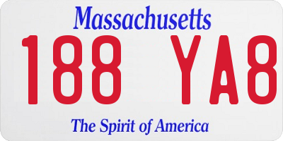 MA license plate 188YA8