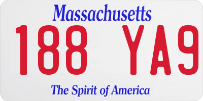 MA license plate 188YA9