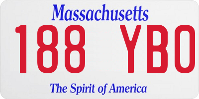 MA license plate 188YB0