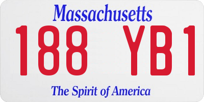 MA license plate 188YB1