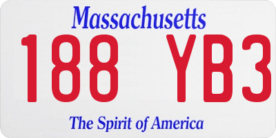 MA license plate 188YB3