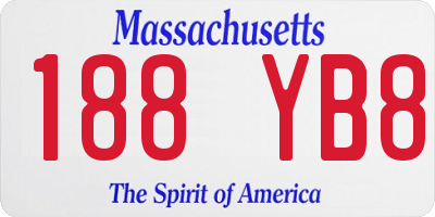 MA license plate 188YB8