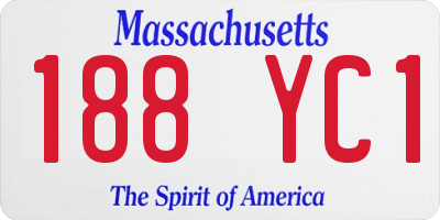 MA license plate 188YC1