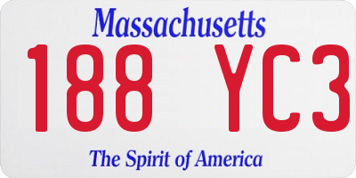 MA license plate 188YC3