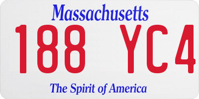MA license plate 188YC4