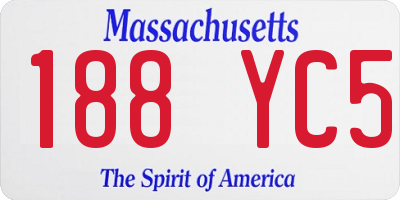 MA license plate 188YC5