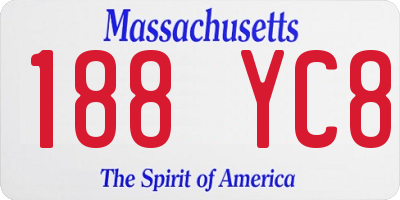 MA license plate 188YC8