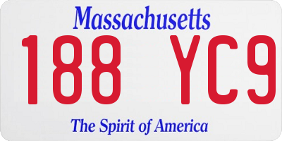 MA license plate 188YC9