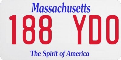 MA license plate 188YD0