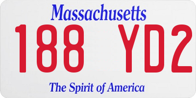 MA license plate 188YD2