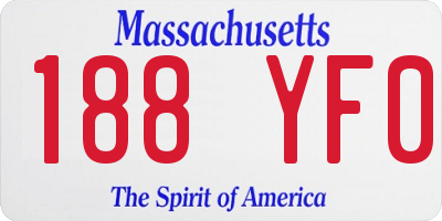 MA license plate 188YF0
