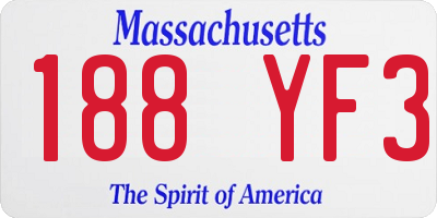 MA license plate 188YF3
