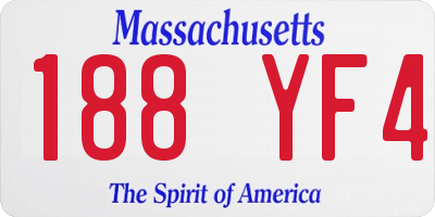 MA license plate 188YF4