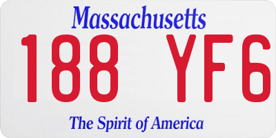 MA license plate 188YF6
