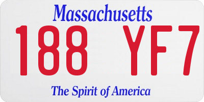 MA license plate 188YF7