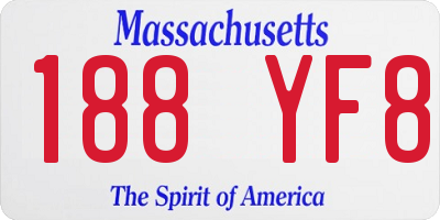MA license plate 188YF8