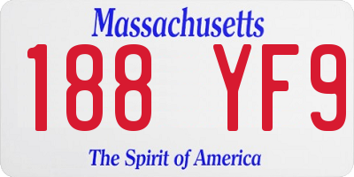 MA license plate 188YF9