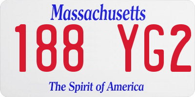 MA license plate 188YG2