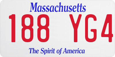 MA license plate 188YG4