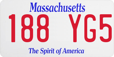 MA license plate 188YG5