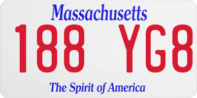 MA license plate 188YG8
