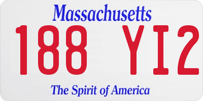 MA license plate 188YI2