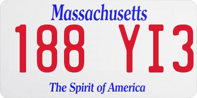 MA license plate 188YI3