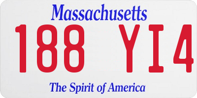 MA license plate 188YI4