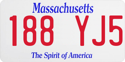 MA license plate 188YJ5