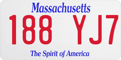 MA license plate 188YJ7