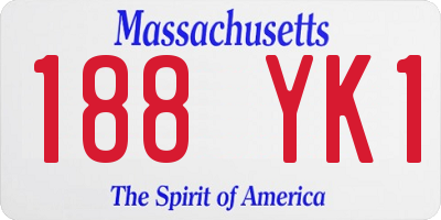 MA license plate 188YK1