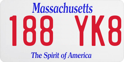 MA license plate 188YK8
