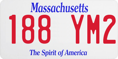 MA license plate 188YM2