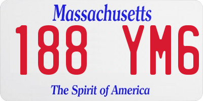 MA license plate 188YM6