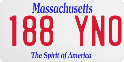 MA license plate 188YN0