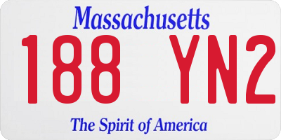 MA license plate 188YN2