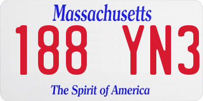 MA license plate 188YN3