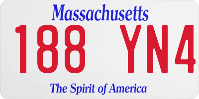 MA license plate 188YN4
