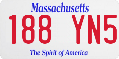 MA license plate 188YN5
