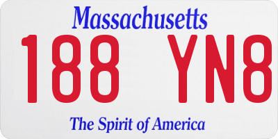 MA license plate 188YN8