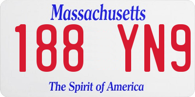 MA license plate 188YN9