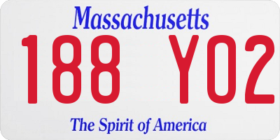MA license plate 188YO2