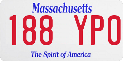 MA license plate 188YP0