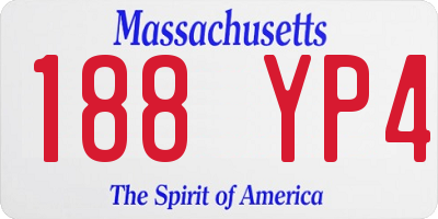 MA license plate 188YP4