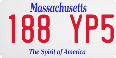 MA license plate 188YP5