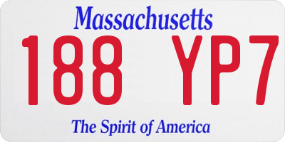 MA license plate 188YP7