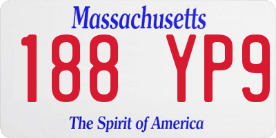 MA license plate 188YP9