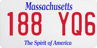 MA license plate 188YQ6