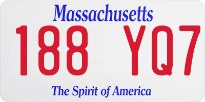MA license plate 188YQ7